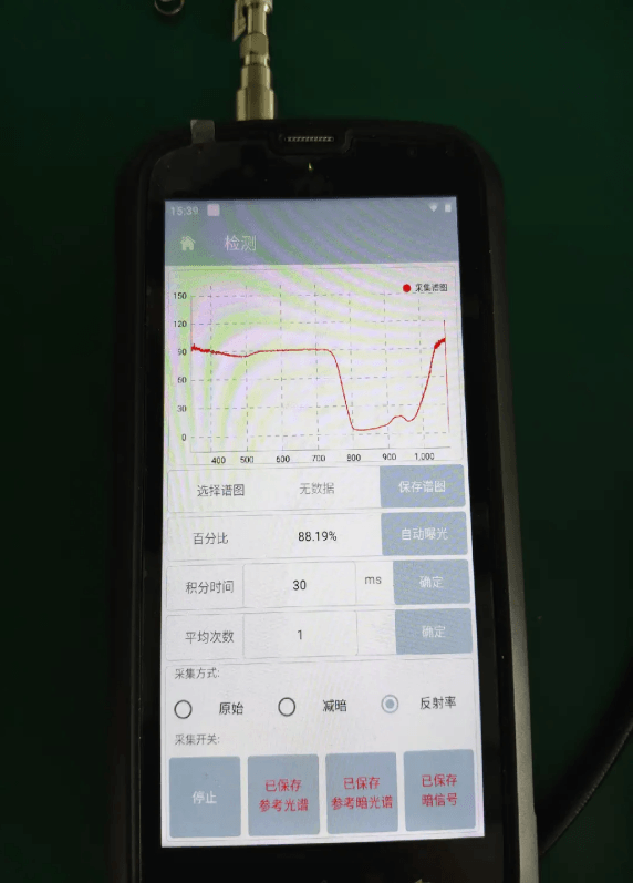 葉片反射率測試光譜圖